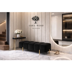 Pufa Bubble tapicerowana – nowoczesna pufa premium – nogi złote / czarne / srebrne